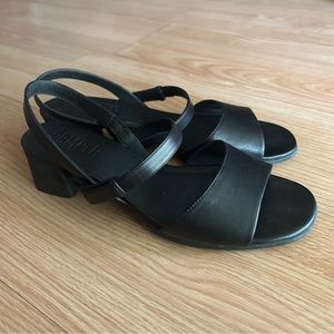 Camper Katie Black Leather Block Sandals Women’s 41/11
